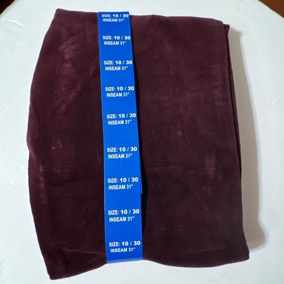 NWT WELL WORN Corduroy Pants Women’s 10 Burgundy High Rise Straight Leg Stretch - Picture 5 of 8